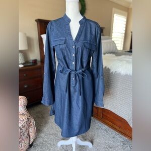WOMEN’S denim shirt, dress, long sleeve, size small